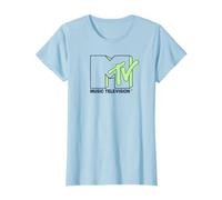 MTV Neon Green Stripe MTV Logo T-Shirt