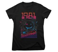 MTV Offizielles Lizenzprodukt 1981 - Explore The Universe Frauen T-Shirt (Schwarz), Medium