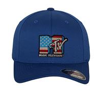 MTV Offizielles Lizenzprodukt American Flag Flexfit Cap (Blau), Klein/Mittel