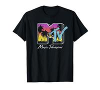 MTV Tropical Palm Tree Sunset Logo T-Shirt