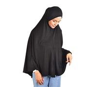 Mu Lan Gebetskleid | Nstant Big Hijab | Einteiler, einfach anzuziehen, praktischer und bequemer Umhang (Größe L), Schwarz, Einheitsgröße