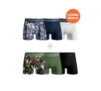 Muchachomalo Herren Boxershorts 6er-Pack, Print, Baumwolle, Elastischer Bund