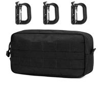 MUCHER Molle Tasche Taktische Hüfttaschen EDC Utility Bauchtasche Hüfttasche mit 3 Haken für Outdoor Wandern Jagdcamping Training (A - Schwarz)