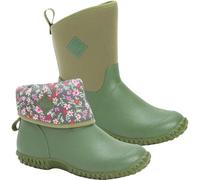 Muckster ll Mid-Height Women's Rubber Garden Boots, Green w/Floral Print Lining, 9 B US