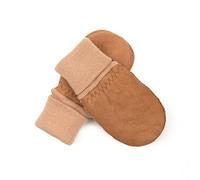 MUCKEL - Baby/Kleinkind Lammfell-Fäustlinge (0-18 Monate) warm gefüttert mit praktischem Strickbund, 0-18 Monate, nachhaltig gegerbt, Lammfellhandschuhe für Kleinkinder, Natur/Braun