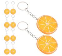 MUCKLILY 10stücke Schlüsselanhänger mit Realistischen Orangefarbenen Orangenscheiben aus Pvc und Metall Kratzfrei und Glatt Gerundet als Partygeschenke und Gepäckanhänger