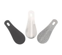 MUCKLILY 3 Stück pack Kleiner Schuhlöffel aus Edelstahl Kompakter Tragbarer Schuhanzieher mit Griff für Herren Damen und Leichter Metallschuhheber für Reisen und Alltag