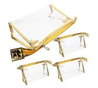 MUCKLILY 4 Stück Transparente Kosmetiktaschen aus PVC und Tragbar mit Reißverschluss Reisekosmetiktasche für Damen und Businessreise