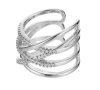 MUCKLILY Damenring mit Feiner Linienführung Silberfarbener Kupferring Zierlicher Schmuck für Frauen Geeignet für Shopping und Hochzeiten