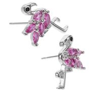 MUCKLILY Flamingo Zirkon Ohrstecker Damen Mehrfarbig Leicht Metall Ohrringe Tropfen Schmuck Party Geschenk