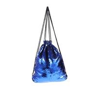 MUCKLILY Glitzernder Sequin Drawstring Rucksack Damen Meerjungfrau Pailletten Schultertasche in Royal Blau Robustes Material Leichter Alltag Party Und Reisen