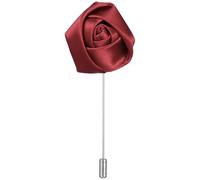 MUCKLILY Herren Blumenbrosche Boutonniere Weinrote Stoff Legierung Krawattennadel Reversnadel für Anzug Hochzeit Festliche Anlässe