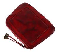 MUCKLILY Mini Münzgeldbörse Für Damen Kleine Retro-kleingeldbörse Aus Rindsleder Münzbörse Mit Platz Für Scheine Und Fahrkarten Handliches Etui Für Handtasche