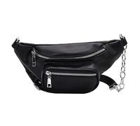 MUCKLILY Pu Leder Damen Bauchtasche Mit Verstellbarem Gurt Praktische Sling Crossbody-Tasche Mit Doppelter Tasche Für Reisen Und Alltag Modische Umhängetasche Für Frauen