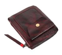 MUCKLILY Retro Münzbeutel aus Pflanzlich Gegerbtem Leder Kleines Strapazierfähiges Coin Pouch mit Reißverschluss Multifunktionale Mini geldbörse für Herren und Damen Praktische
