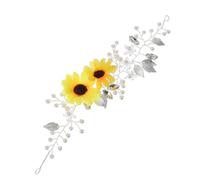 MUCKLILY Strass Gänseblümchen Haarreif aus Legierung Silbernes Modisches Hochzeitsstirnband für Brautfrisur und Festlichen Haarschmuck