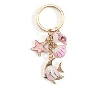 MUCOOS Rosa Clownfisch-Schlüsselanhänger, Liebevolles Und Kindliches Design, Seestern- Und Muschelanhänger