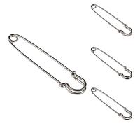 Mucshim Metall-Sicherheitsnadel SilberTon robust Größe8,7x2x1,8cm | Edelstahl-Nadeln, 100 Stück, silber, geeignet zum Organisieren von Schlüssel, Ringe und Kleinteile.