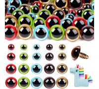 MUCUNNIA 160 Stück 10-18 MM Sicherheitsaugen für Häkeltiere Sicherheitsaugen für Amigurumi mit Unterlegscheiben bunte Kunststoff Sicherheitsaugen für Häkelarbeiten Weihnachtsdekorationen Christmas