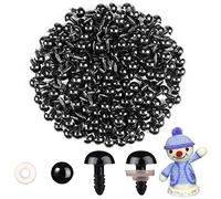 MUCUNNIA 200 Stück 12 mm Sicherheitsaugen für Häkeltiere mit Unterlegscheiben Amigurumi Augen für Häkeltiere Kunststoff Schwarz Sicherheitsaugen zum Häkeln Basteln Sicherheitsaugen für DIY Häkeln