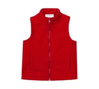 Mud Kingdom Girls Boys Vest Fleece Full-Zip Collared Outwear Warm Jacket with Back Flap Pocket Plain Solid