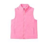 Mud Kingdom Girls Boys Vest Fleece Full-Zip Collared Outwear Warm Jacket with Back Flap Pocket Plain Solid