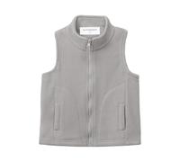 Mud Kingdom Girls Boys Vest Fleece Full-Zip Collared Outwear Warm Jacket with Back Flap Pocket Plain Solid