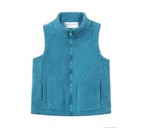 Mud Kingdom Girls Boys Vest Fleece Full-Zip Collared Outwear Warm Jacket with Back Flap Pocket Plain Solid