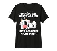 Müde wie Heute Offizielles Schlafshirt Kuh Pyjama Nachthemd Premium T-Shirt