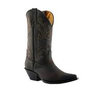 Mühlen Unisex Buffalo Braun Leder Schlüpfen Western Cowboystiefel 39