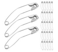 MUELODSIC 100 Stück Große Gebogene Nickelfarbene Quilt-stecknadeln Vielseitige Sicherheitsnadeln für Näh Bastelarbeiten Robust und Rostbeständig für DIY Schneiderei-projekte