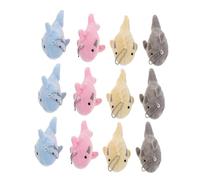 MUELODSIC 12 Stück Teiliges Plüsch Shark Keychain Weiche Mini Stofftier Anhänger Niedliche Meeres-Themen Schlüsselanhänger Vielseitige Rucksack Taschenaccessoires Bunte Partygeschenke
