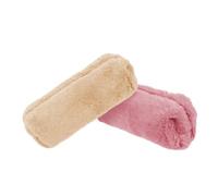 MUELODSIC 2 Stück Plüsch Federmäppchen mit Reißverschluss Leichte Stifteaufbewahrungstasche für Schüler Schreibwarentasche in Beige und Dunkelpink