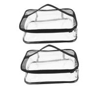 MUELODSIC 2 Stück Transparente PVC Handtasche Wasserfest Kosmetiktasche mit Griff Vielseitiger Organizer für Reisen Flugzeug Snack Lunch Obst Aufbewahrungstasche