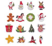 MUELODSIC 200 Stück Weihnachts Holzknöpfe 20 30Mm Selbstgemacht Cartoon Knopf Zubehör für Stoffdekoration Bastelset
