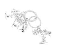 MUELODSIC 3 Stück Schlüsselanhänger Skischlüsselanhänger aus Zinklegierung Kleiner Ski Sportanhänger für Skirucksack Robustes Outdoor Zubehör für Skifahrer