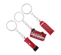 MUELODSIC 3 Stück Teiliges London Souvenir Schlüsselanhänger mit Britischem Doppeldeckerbus Telefonzelle und Briefkasten Authentische Schlüsselringe als Stilvolle Andenken für Reise und