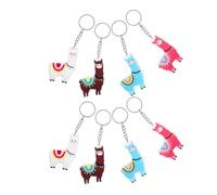 MUELODSIC 8 Stück Pack Niedliche Alpaka Schlüsselanhänger aus Robustem PVC Bunte Cartoon Schlüsselanhänger für Rucksack Geldbörse und Geschenk Leichte Taschen Dekoration für Frauen und