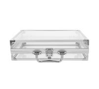 MUELODSIC Große Aluminiumlegierung Schmuckkoffer mit Robustem Rahmen Abschließbar Tragbar und Leicht Multifunktionale Aufbewahrungsbox für Schmuck Ringe Armbänder Ohrringe und Uhren