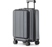 Münicase Koffer Expandierbar - Hartschalen-Trolley mit Oberseiten-Öffnung, Kompressionsgurt & extra Stauraum | Strapazierfähig, Dehnungsfuge, Kratzfest, leicht (Businessgrey, M (Laptopfach)-50cm)