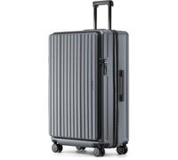 Münicase Koffer Expandierbar - Hartschalen-Trolley mit Oberseiten-Öffnung, Kompressionsgurt & extra Stauraum | Strapazierfähig, Dehnungsfuge, Kratzfest, leicht (Businessgrey, XL-80cm)