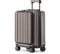 Münicase Koffer Expandierbar - Hartschalen-Trolley mit Oberseiten-Öffnung, Kompressionsgurt & extra Stauraum | Strapazierfähig, Kratzfest, leicht (Coffee, M (Laptopfach)-50cm)