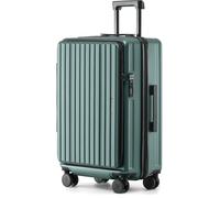 Münicase Koffer Expandierbar - Hartschalen-Trolley mit Oberseiten-Öffnung, Kompressionsgurt & extra Stauraum | Strapazierfähig, Kratzfest, leicht (Dunkelgreen, L-65cm)