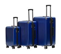 Münicase Kofferset 3 TLG., TSA, Hartschalenkoffer, Diamondblau | M/L/XL, ineinander stapelbar, Schutzecken, 360° Rollen, Innenfächer, Kreuzgurt, leise, leicht