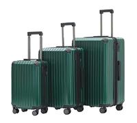 Münicase Kofferset 3 TLG., TSA, Hartschalenkoffer, Dunkelgreen | M/L/XL, ineinander stapelbar, Schutzecken, 360° Rollen, Innenfächer, Kreuzgurt, leise, leicht