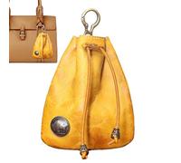 Münzbörse aus Rindsleder, tragbare Schlüsseltasche, Aufbewahrungstasche mit Kordelzug, Mini-Multifunktions-Geldbörse für Damen und Herren, gelb, Refer to description, Unisex