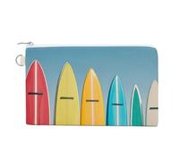 Münzbörse mit abstraktem Musik-Thema, Segeltuch, niedliche Kleingeldbörse, kleine Aufbewahrungstasche mit Reißverschluss, Buntes Surfbrett, Einheitsgröße, Blumen und Tiere