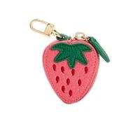 Münzbörse mit Erdbeerfrucht-Anhänger, niedlicher Schlüsselanhänger, Mini-Tasche, Geschenk für Mädchen und Frauen, Pink, modisch