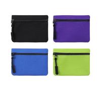 Münzgeldbörse, 4-teiliges Set, 11,5 X 8,5 X 1 Cm, Tragbare Geldbörse Mit Reißverschluss, Mini-Münztasche, Leicht Und Dennoch Robust, Für Kinder, Erwachsene, Schule, Pendeln, Reisen, Geldkarten, Schlüs