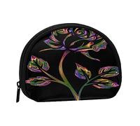 Münzgeldbörse, Geldbörse, Münztasche, lustige englische Bulldogge, Muschel, Aufbewahrungstasche, Reißverschluss, Geldbeutel, Tasche für Damen, Herren, Kinder, Schwarze und goldene Blumen, Shell